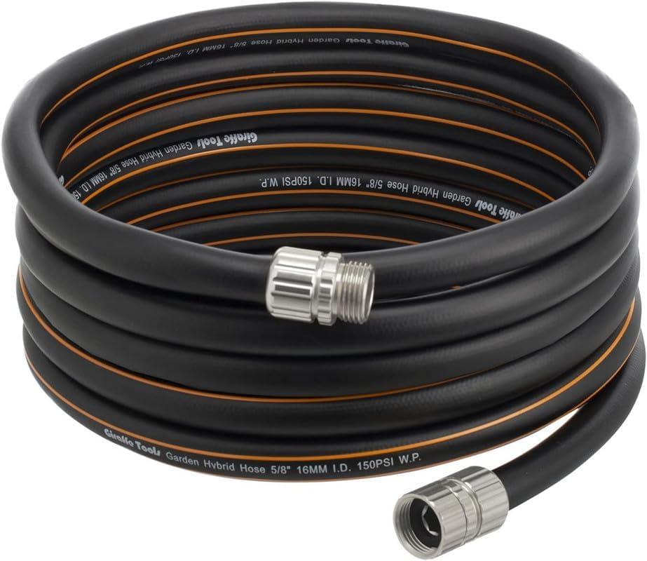 Giraffe Tools Garden Hose 5/8", Custom Length, Heavy Duty, No Kink, Fl