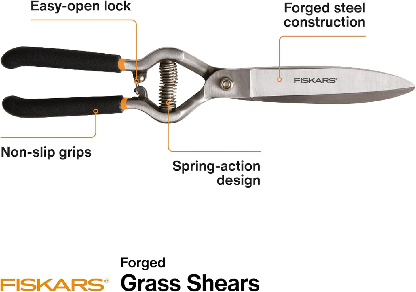 Fiskars 392230-1004 Forged Grass Shears, Black