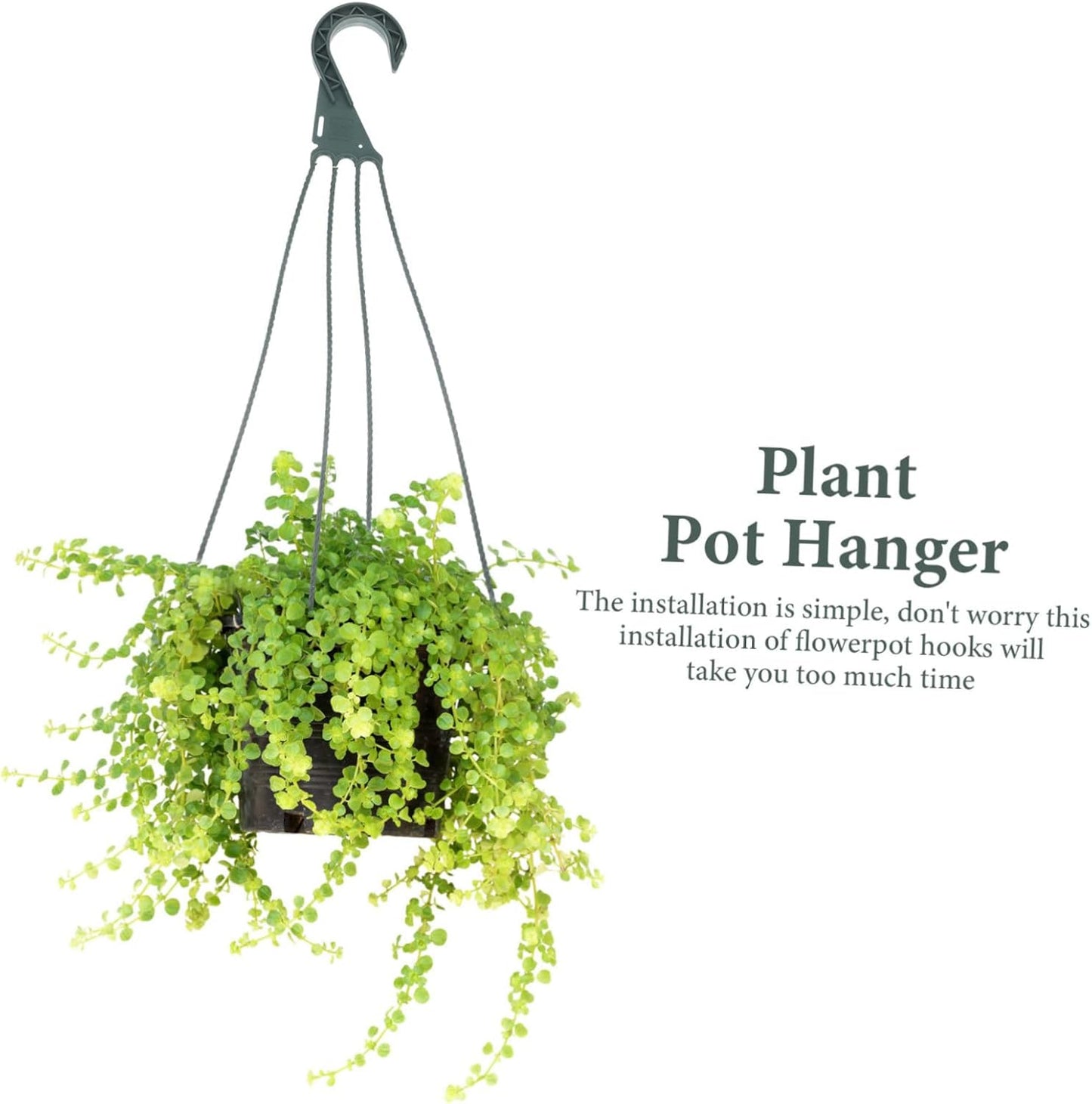 BESPORTBLE Plastic Hanging Basket Hooks: 5Pcs Plastic Chain Flower Pot Hangers, Hanging Flower Plant Pot Hanger for Planters Bird Feeders Lanterns Outdoor