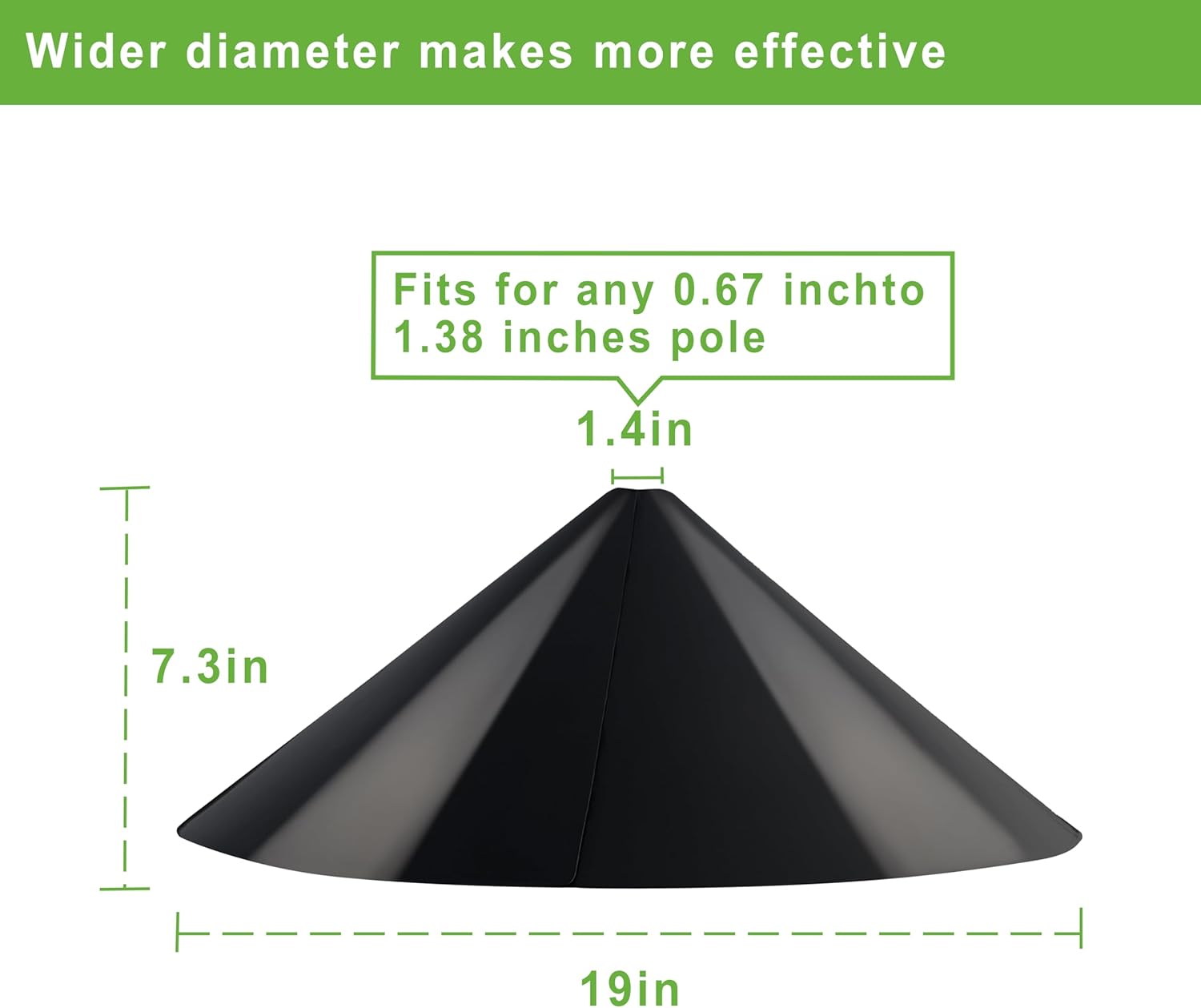 Squirrel Baffle for Bird Feeder Pole - 19 Inch for Shepherd’s Hook, Sq