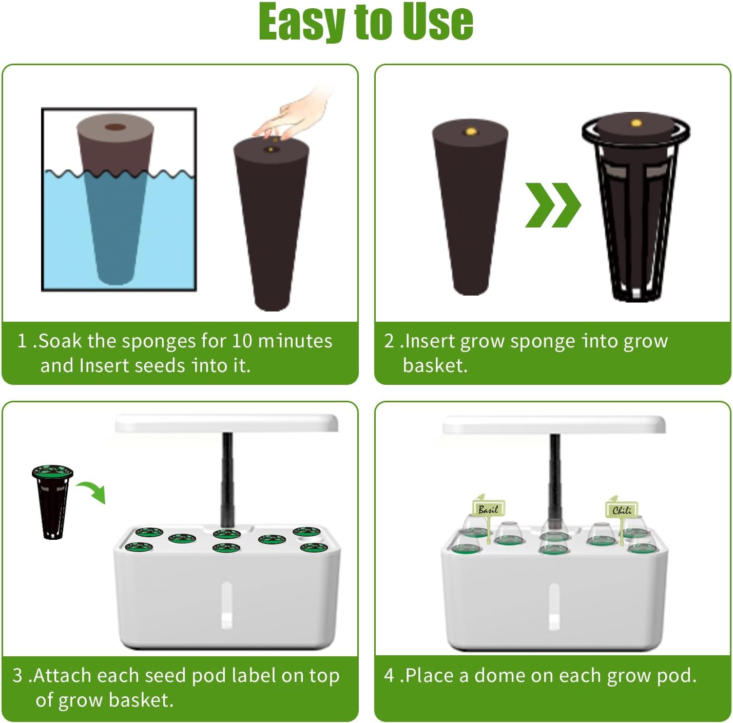 84 pcs Hydroponic Pod Kit for Aero Garden with 12 Grow Baskets, 12 Gro