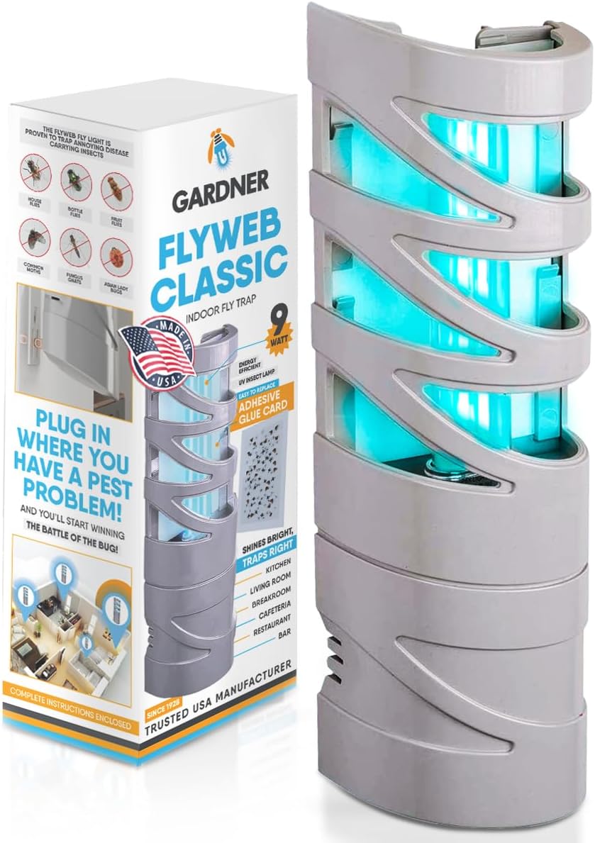 Gardner - Fly Traps Indoor For Home, Indoor Bug Trap, Plug In Bug Catcher Indoor, Fly Catcher Indoor, Gnat Traps For House Indoor Plug-In, Fruit Fly Traps For Indoors, Flying Insect Trap Indoor (Grey)