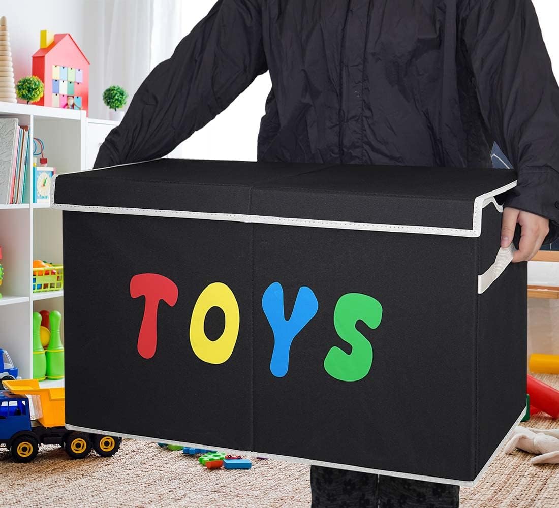 Toy Box Chest, Collapsible Sturdy Storage Bins with Lids, Extra Large 