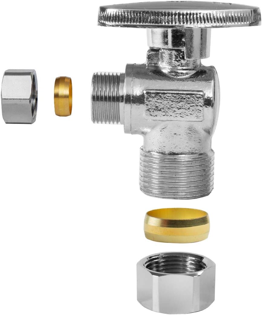 10 Pack Angle Stop Valve,1/4 Turn Water Shut Off Valves,1/2" Nominal (