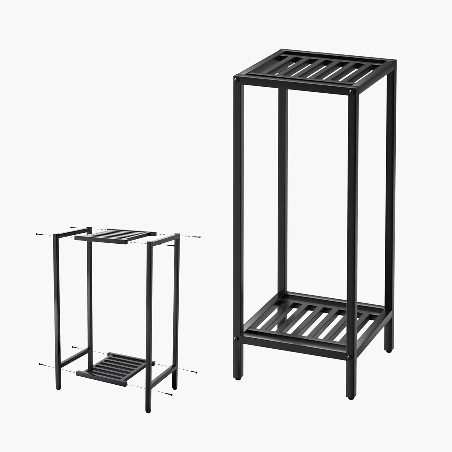 Zhongma 2 Tier 30" Tall Indoor Outdoor Plant Stand, 12 L x 12 W x 30 H