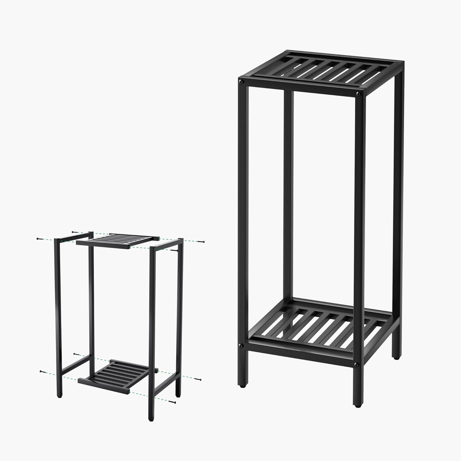 Zhongma 2 Tier 30" Tall Indoor Outdoor Plant Stand, 12 L x 12 W x 30 H