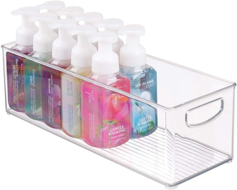 mDesign Plastic Toiletry Organizer for Bathroom - Storage Holder Bin w