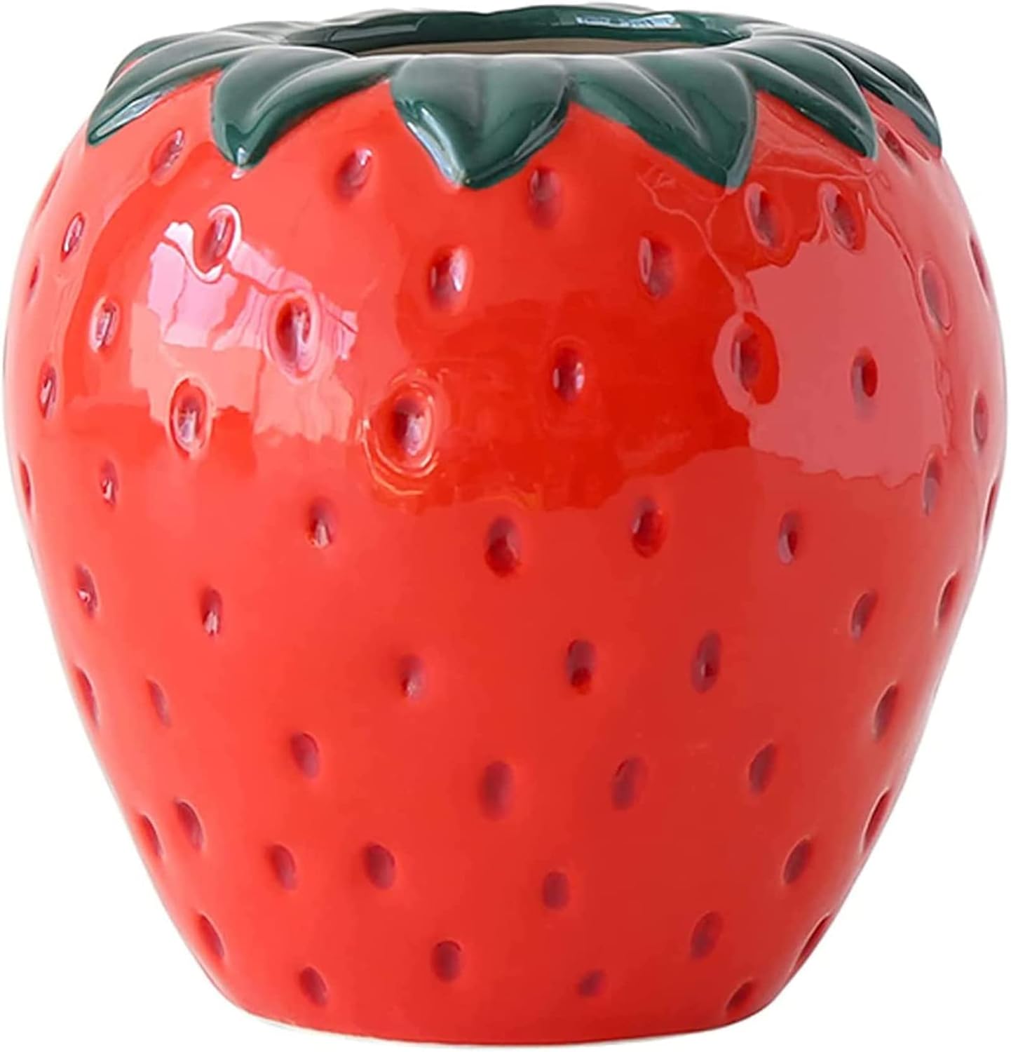 Ceramic Strawberry Shaped Planter Pot, Unique Strawberry Vase, Suitable for Living Room, Kitchen