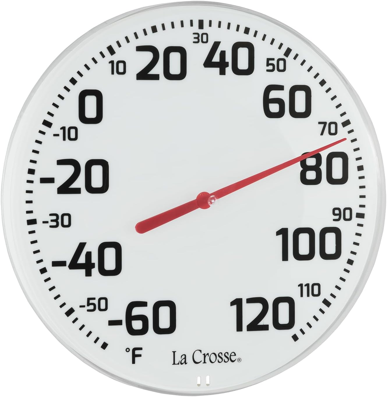 La Crosse 104-1522 8" Round Analog Dial Thermometer, White