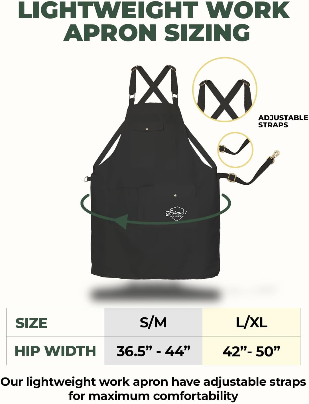 FARMER'S DEFENSE Lightweight Garden Apron with Canvas Pockets | Waterp