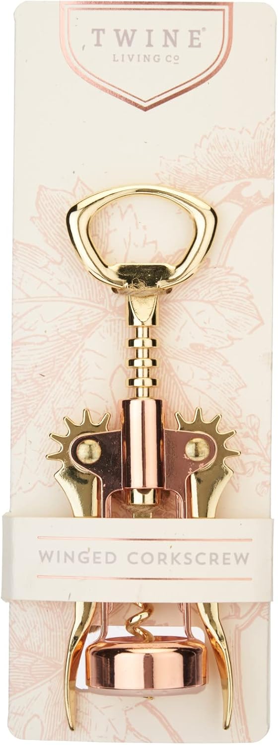 Twine Winged Corkscrew Wine Opener, Versatile Bottle Opener for Beer a