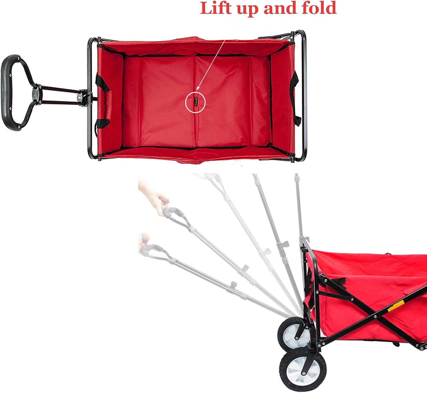 Freestanding Garden Cart Outdoor l Folding Beach Wagon Portable Heavy-