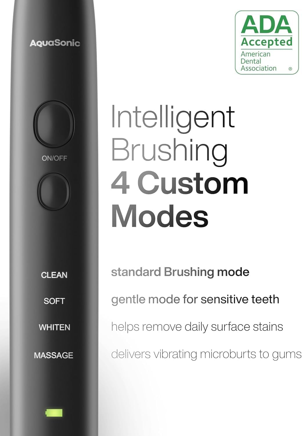 Aquasonic Black Series Ultra Whitening Toothbrush – ADA Accepted Elect