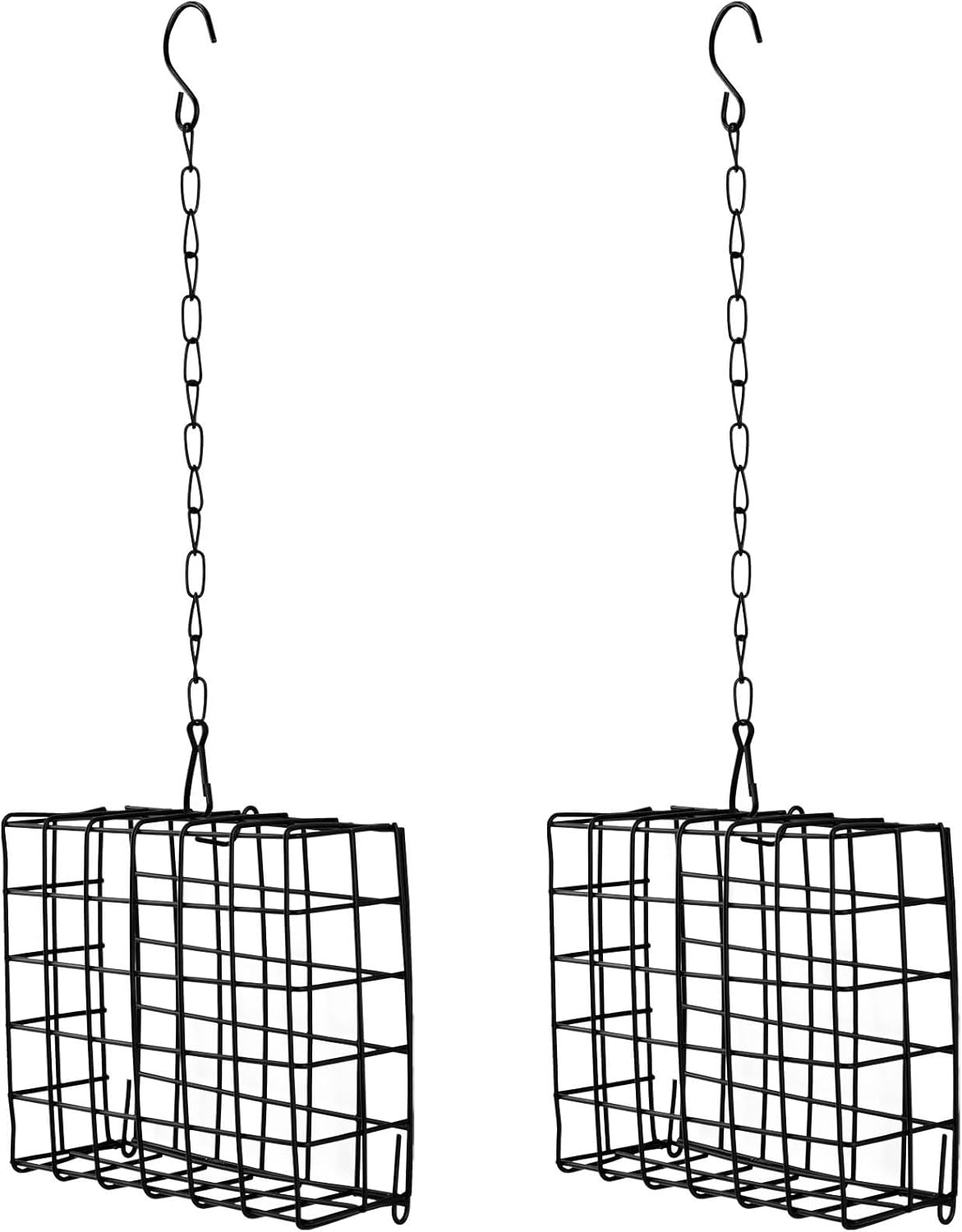 2Pcs Outdoor Suet Cage Bird Feeder, Suets Hanging Bird Feeder fo Attracting Birds, Single Suet Cake Capacity, Fruit Holder Style for Garden Yard Outside Hanging