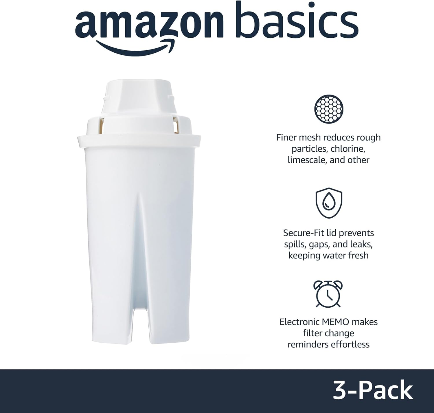 Amazon Basics Enhanced Replacement Water Filters for Water Pitchers, B