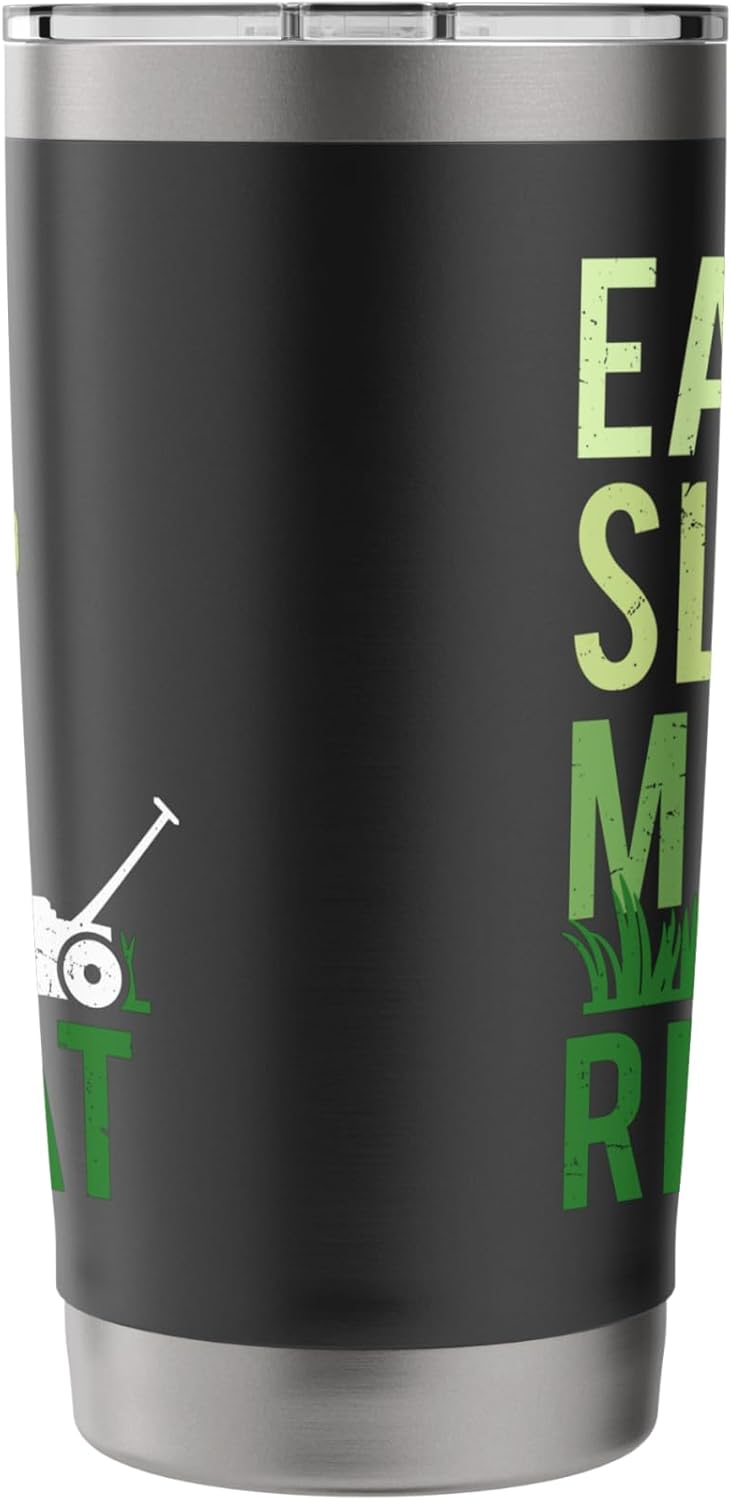 Eat Sleep Mow Repeat Funny Grass Cutting Landscaper Gift Stainless Steel Insulated Tumbler