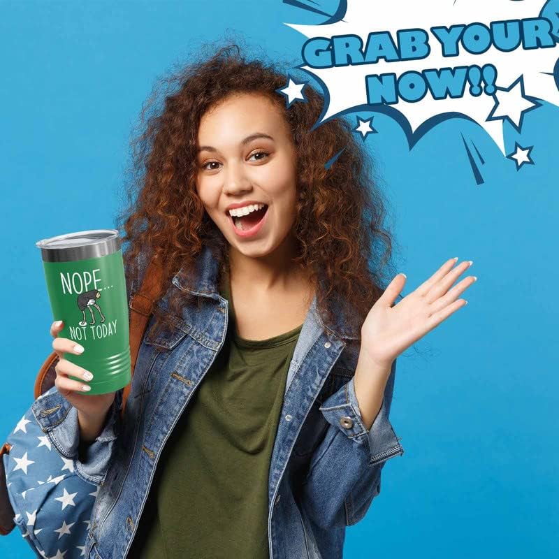 Bird Lover Green Edition Viking Tumbler 20oz - Nope not Today - Hummin