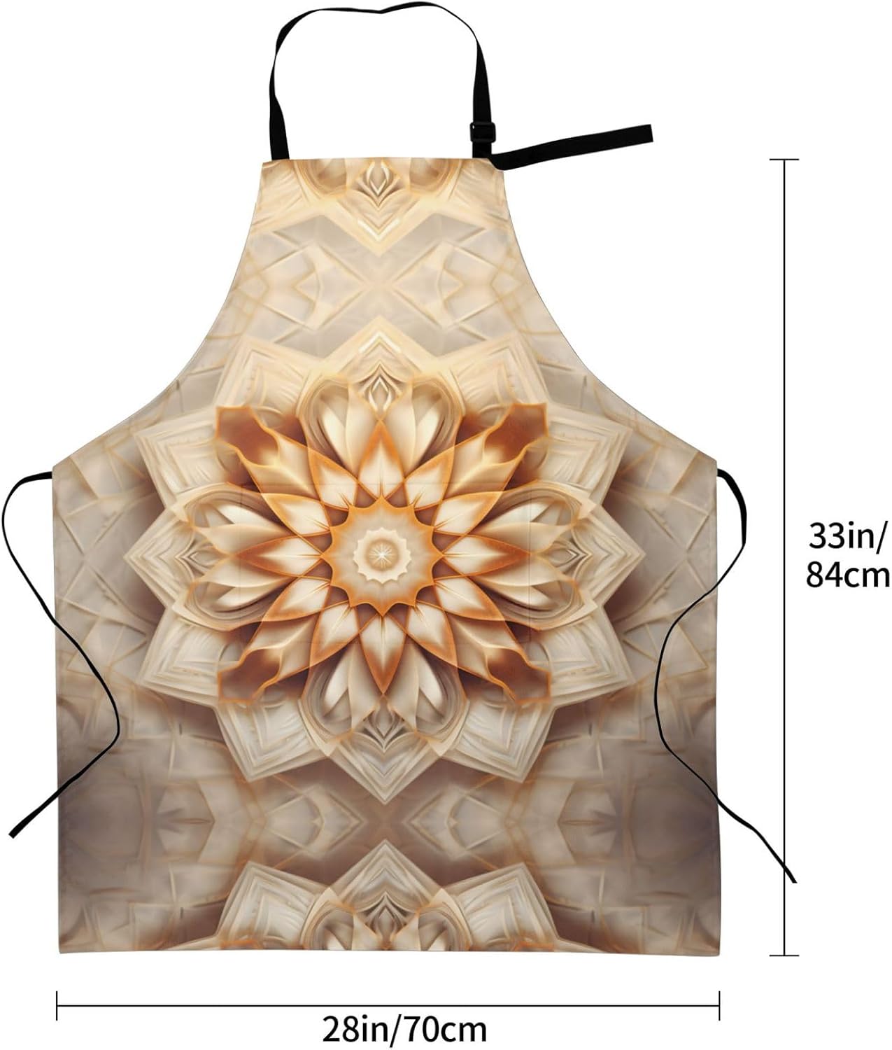 Rectangle Mandala print Waterproof apron with pocket adjustable cooking apron for adult kitchen bibs to bake