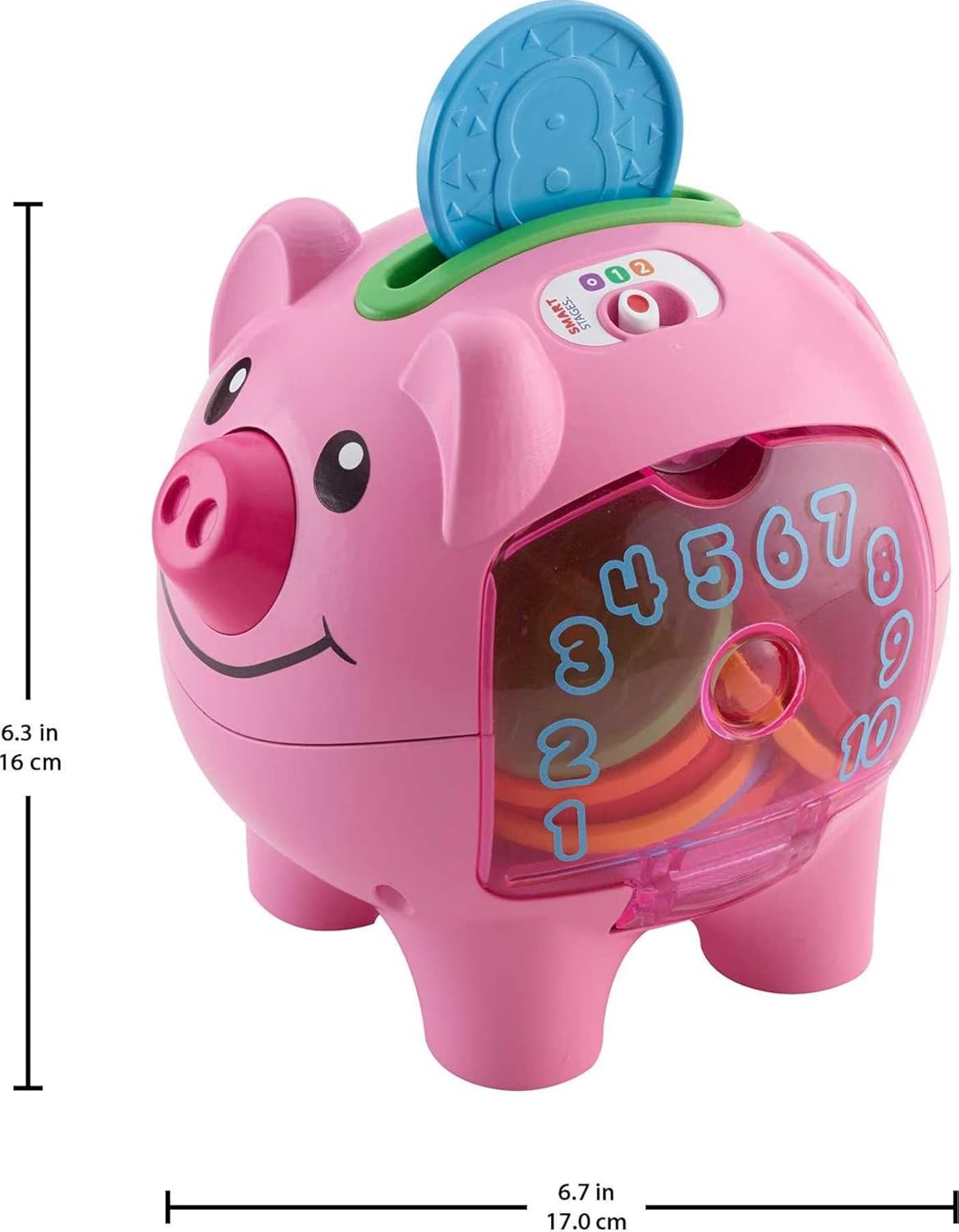 Fisher-Price Baby & Toddler Toy Laugh & Learn Smart Stages Piggy Bank 