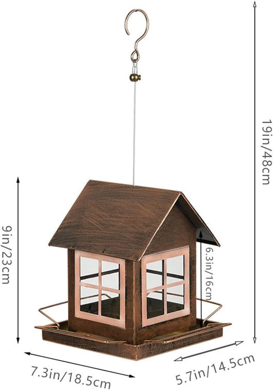 Bird Feeder - Large Capacity Feeding Station, Wild Bird Feeder for Outdoors, Cockatiels, Finches, Lovebirds, Budgies, Canaries Hanging Design Easy Refill Backyard Garden Wildlife Observation