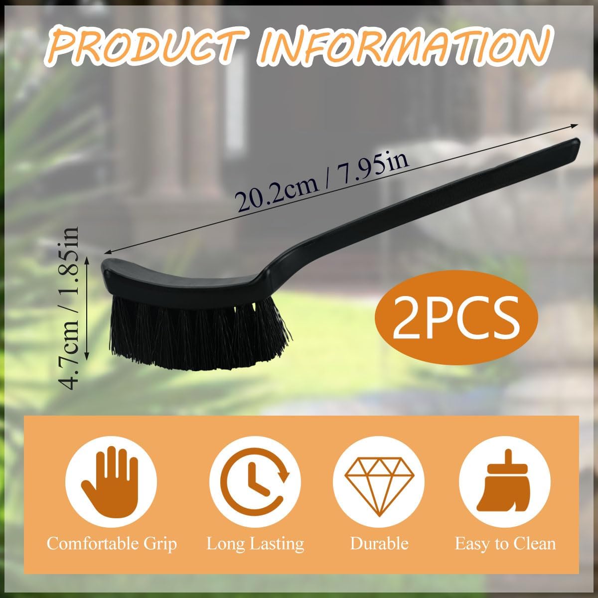 2 Pieces Brush for Bird Baths Bathtub Cleaning Brush Hummingbird Feeder Hard Bristle Utility for Birds Cage Black