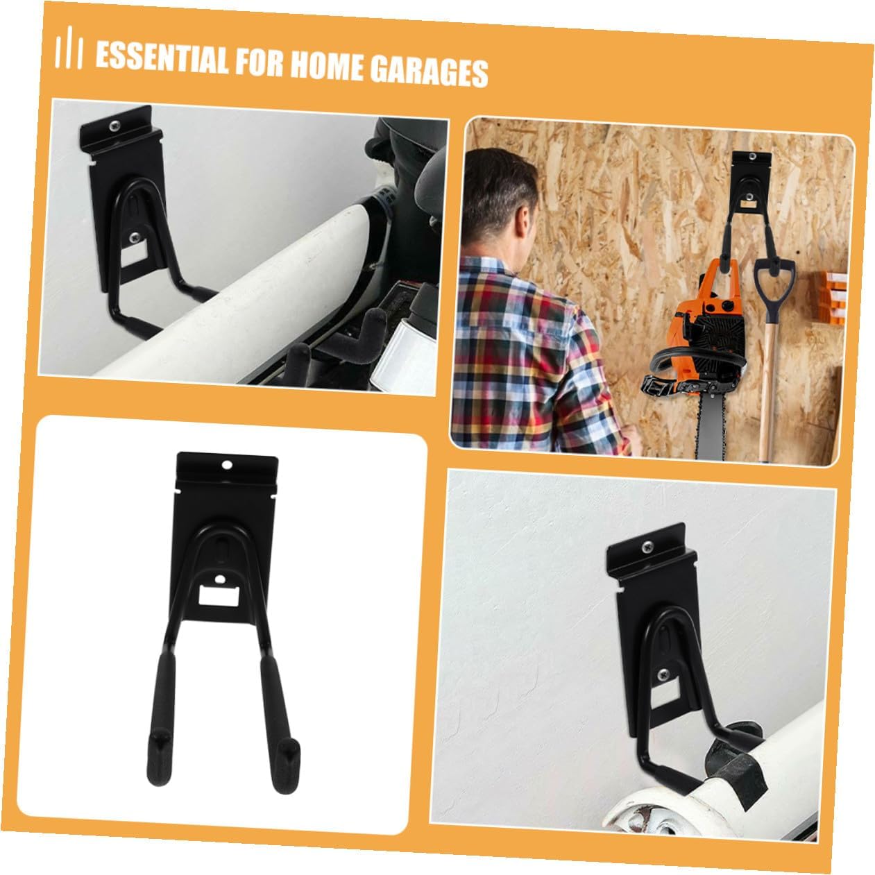 Milisten 2pcs Heavy Duty 8-inch Metal Garage Utility Hooks Wall Mounte