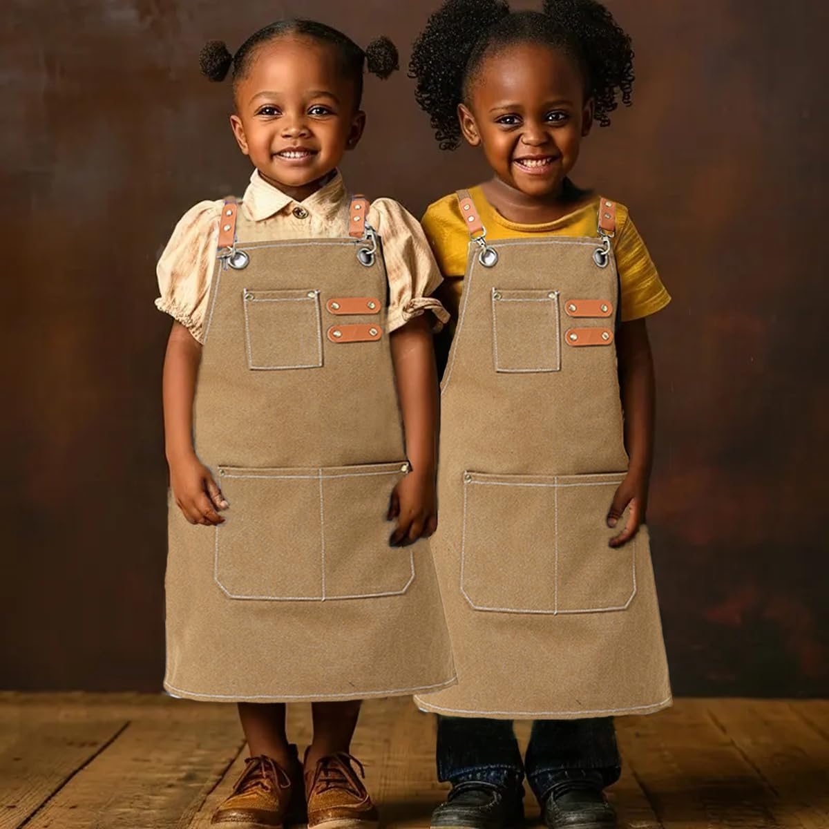 Kids Aprons AdjustableTool Waterproof For Cooking Painting Gardener Ca