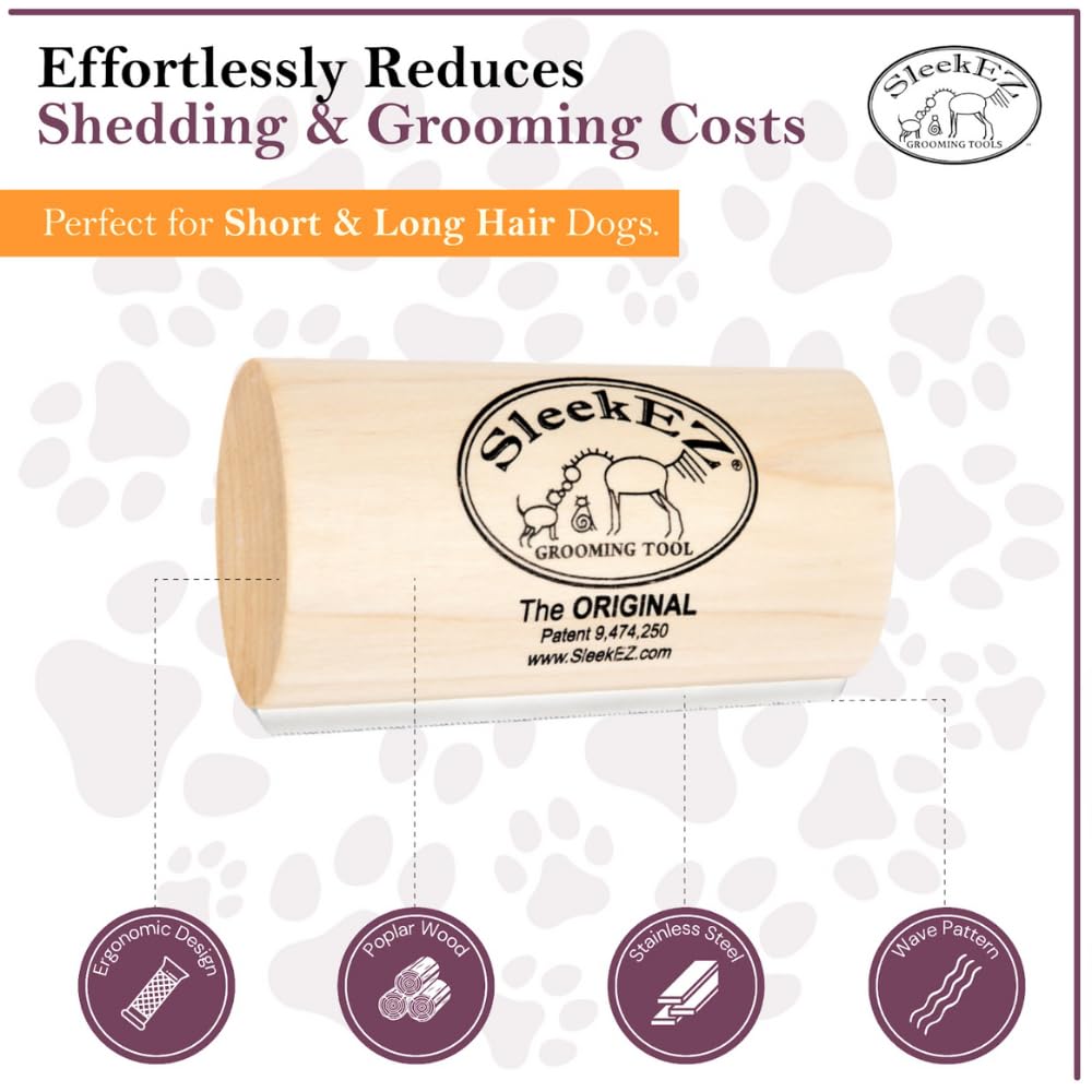 SleekEZ Dog Brush for Shedding & Dog Grooming Supplies | Pet Hair Remo