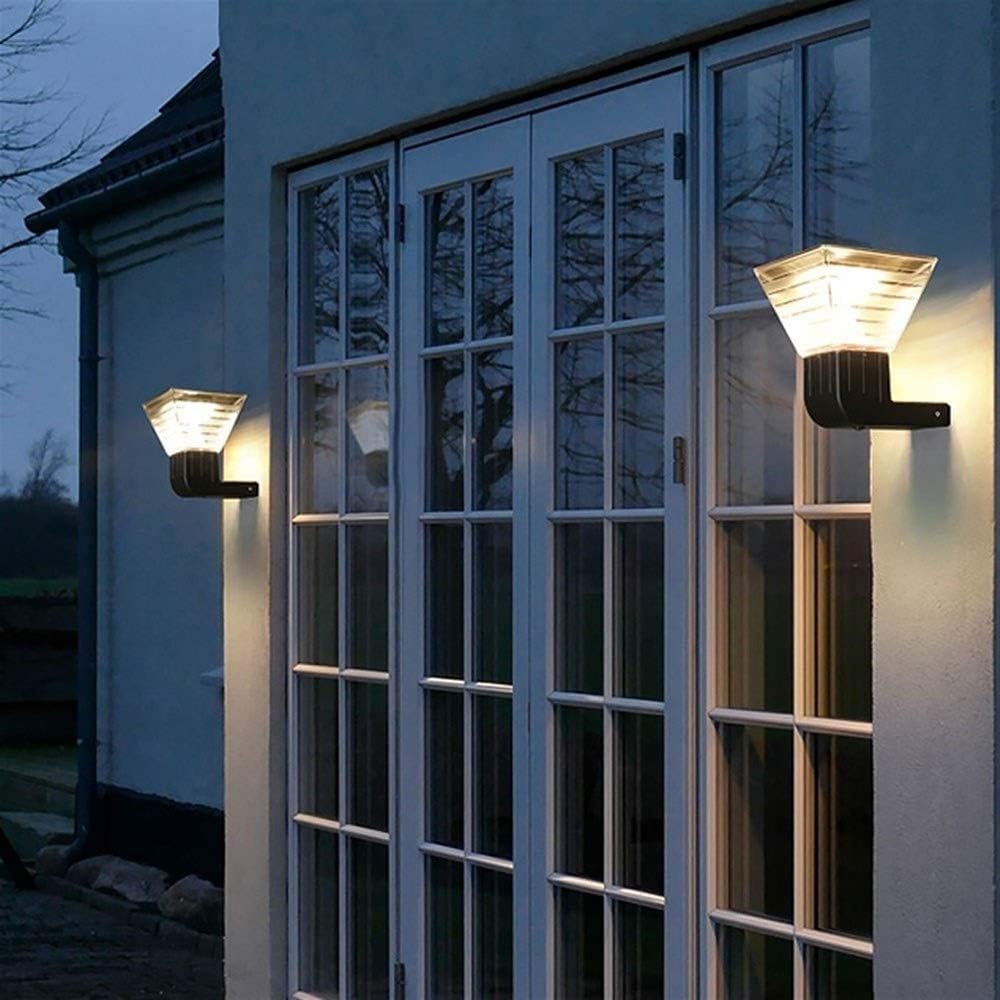 Waterproof Switch Single Crystal Solar Panel Aluminum Wall Lamp with PC Lampshade Outdoor Courtyard Lighting Wall Light Garden Villa Wall Decorative