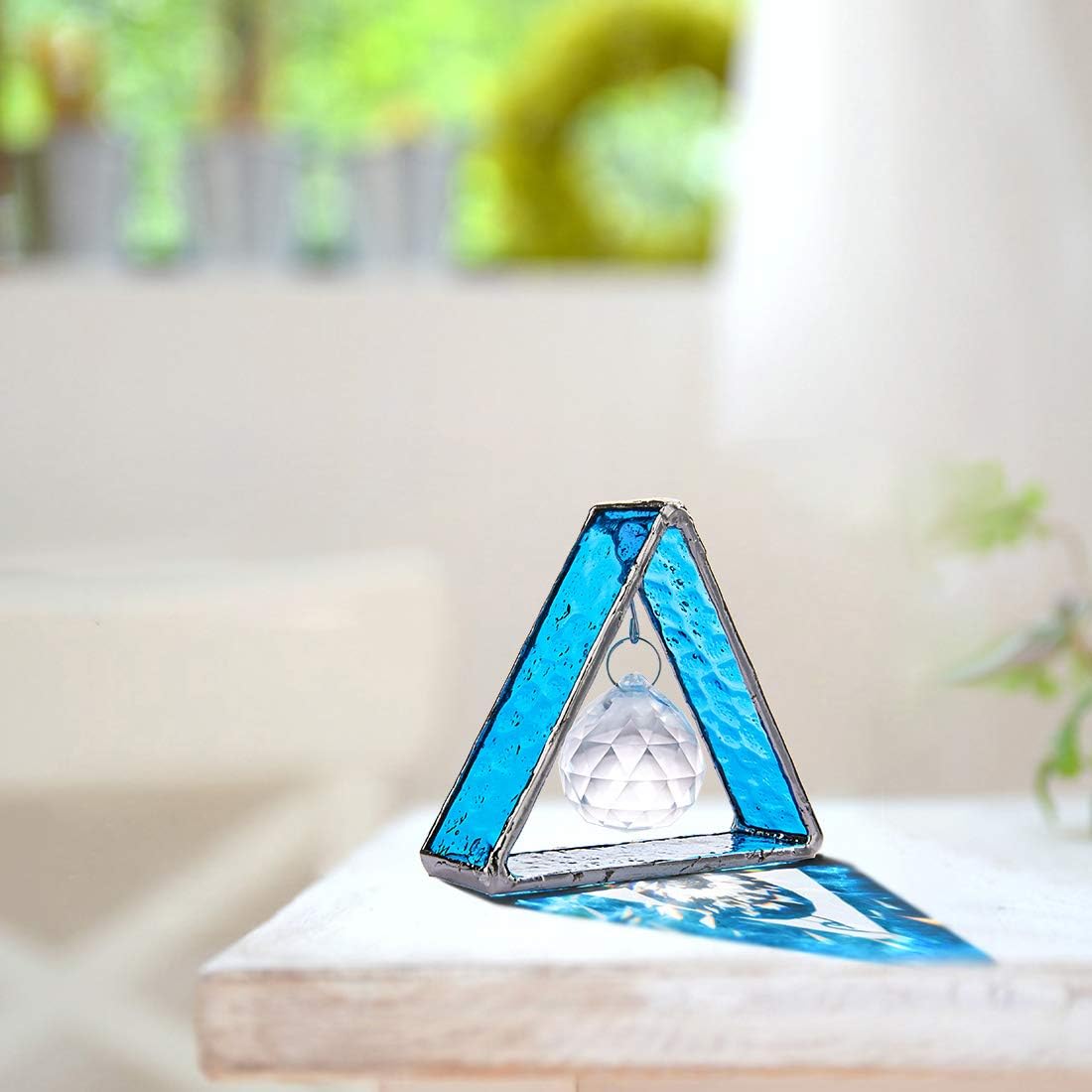 H&D HYALINE & DORA Stained Glass Window Sun Catcher Hangings Pyramid C