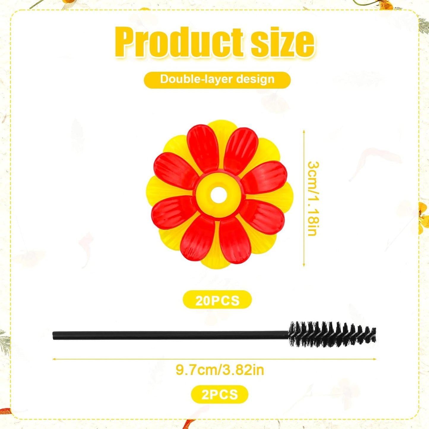 20pc Hummingbird Feeder Flowers & Cleaning Brushes - Hanging Hummingbi