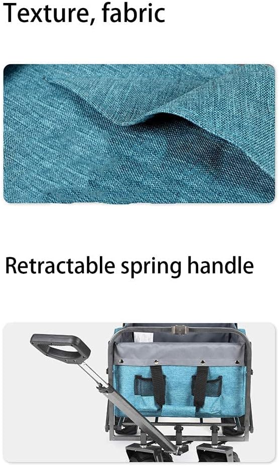 Foldable Trolley,Transport Trolley Outdoor Fishing Folding Portable Multifunctional Shopping Cart Trolley,Burgundy(Burgundy)(Blue)/ Blue