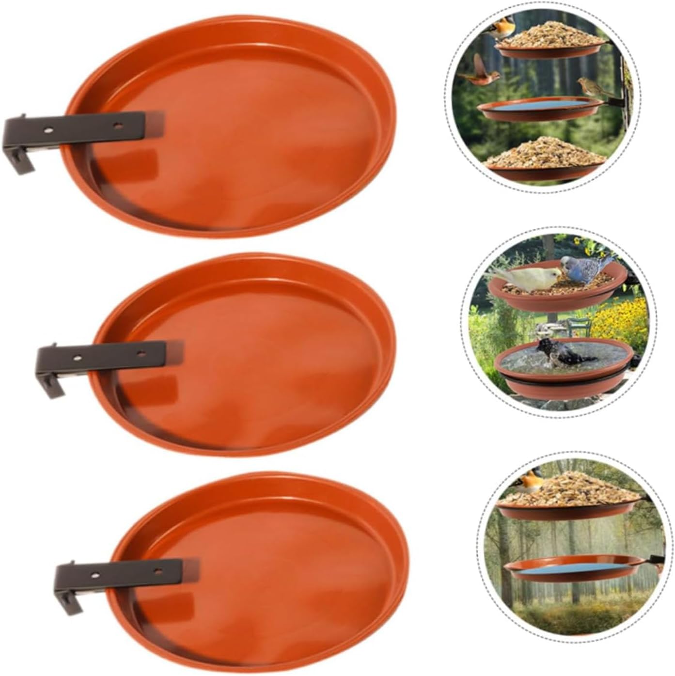 3 Tiered Outdoor Bird Feeders With Mounted Feeding Tray And Reinforced Base For Stable Wild Bird Attraction Watching Multiuse Garden Feeder