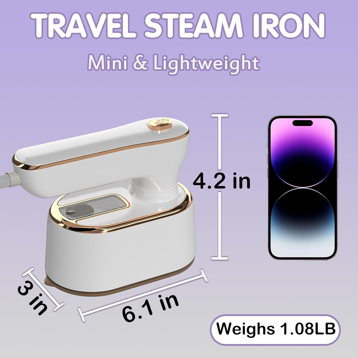 Travel Steamer Iron for Clothes Mini - Portable Ironing Machine Travel