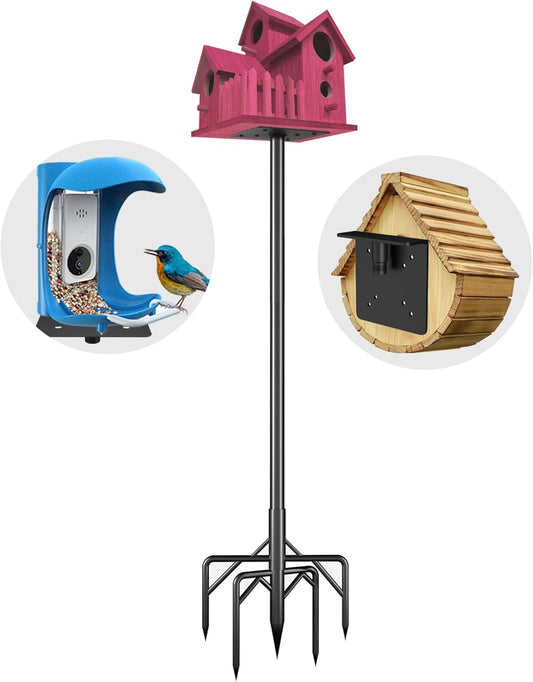 Bird Feeder Pole Kit 110 Inch,Bird House Pole for Outdoors Heavy Duty,