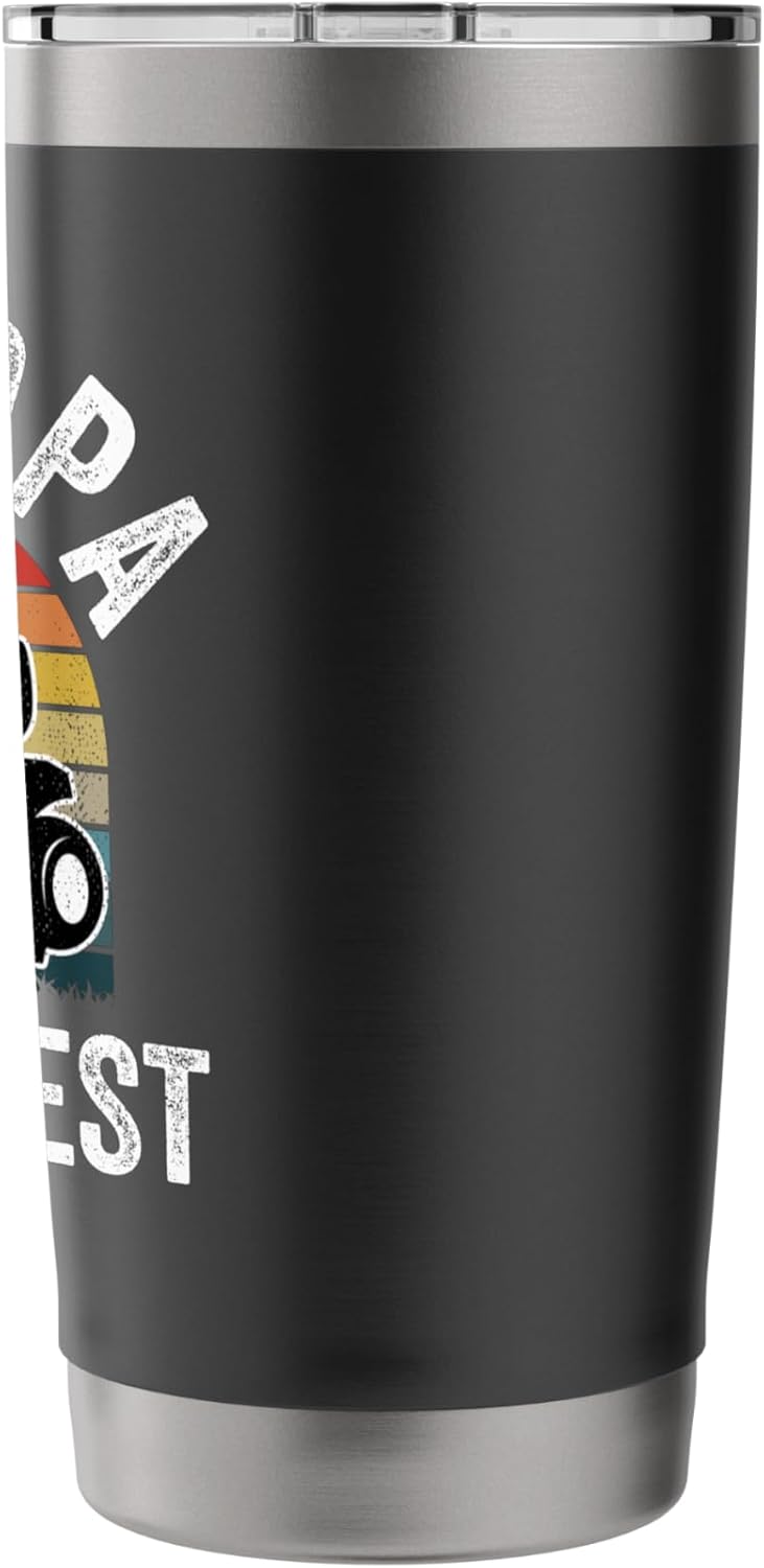Grandpa Mows Best Funny Gardener Lawn Care Father's Day Stainless Steel Insulated Tumbler