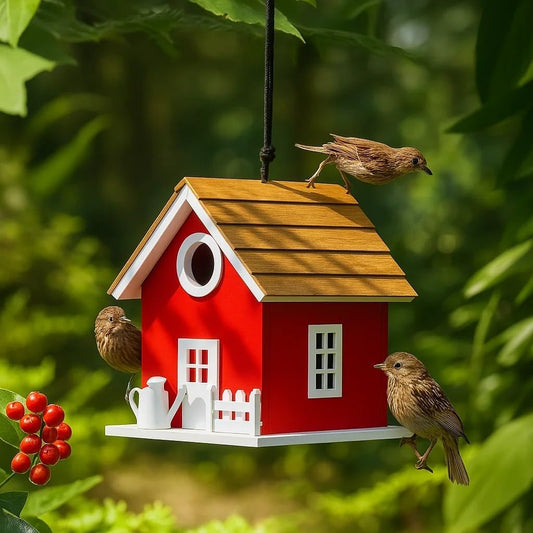 Vinyl Water Proof Bird House for Outside, Shingle Roof Bluebird House 