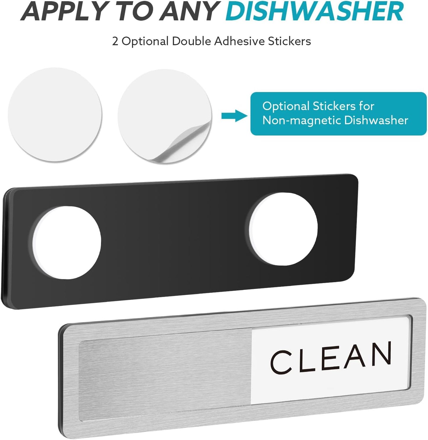 Dishwasher Magnet Clean Dirty Sign, Strong Magnet Non-Scratch Clean Di