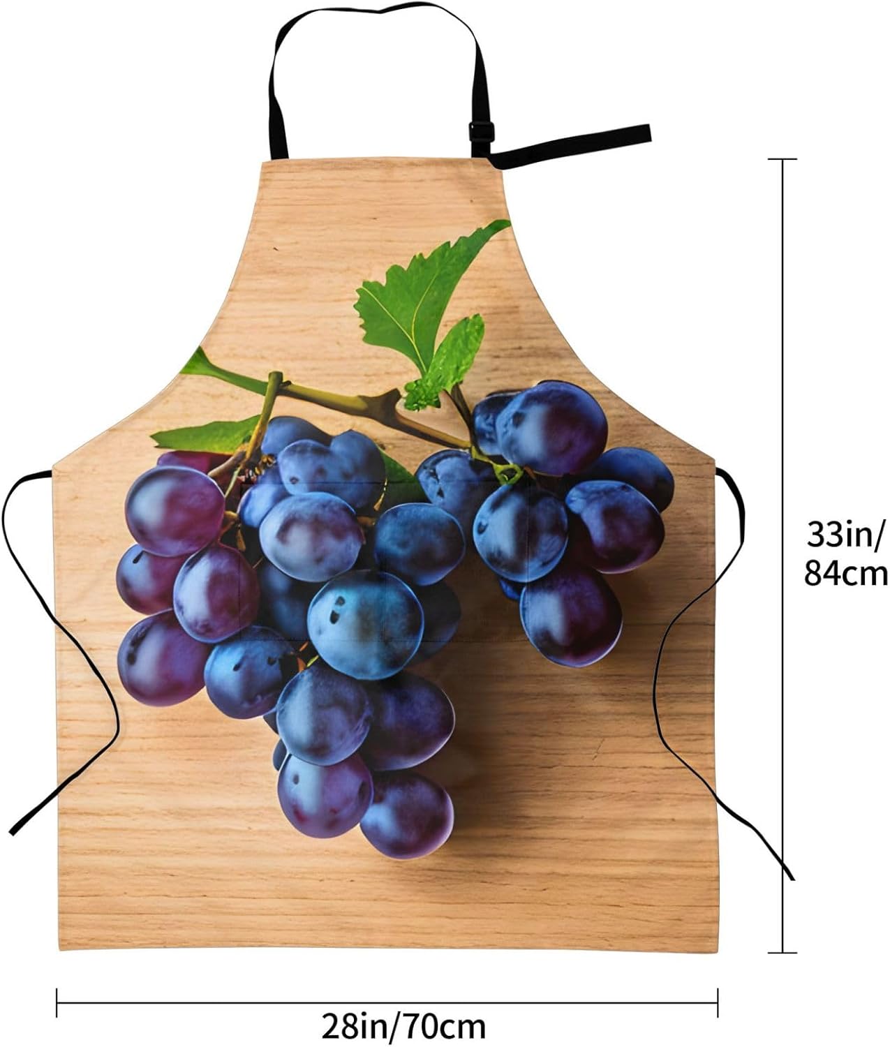YANYU Grape pattern Print 28x33 In Kitchen Apron Stylish Chef Apron with Pockets for Cooking Baking Painting