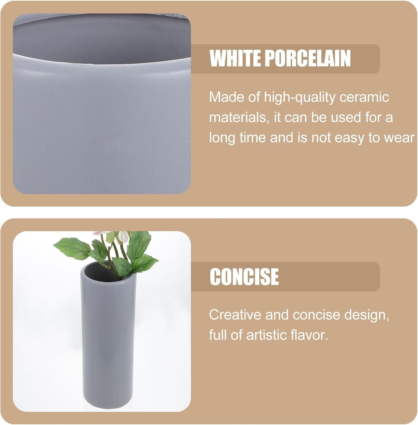 Matte Black Ceramic Flower Vase Large Square Water Plant Container Hyd