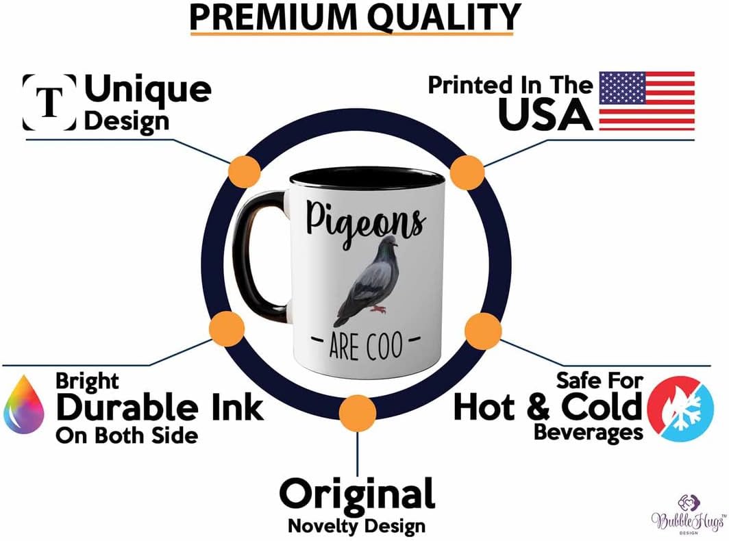 Bird Lover Two Tone Black Edition 11oz - Pgeons are coo - Hummingbird Nest Cage Parrot Dad Gardening Outdoor Birdwatcher Feeder
