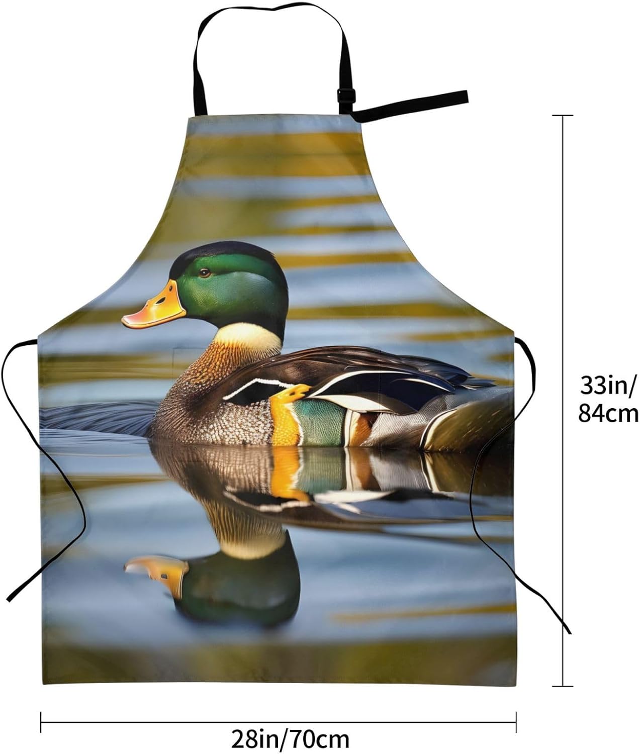 mallard duck print Waterproof apron with pocket adjustable cooking apron for adult kitchen bibs to bake
