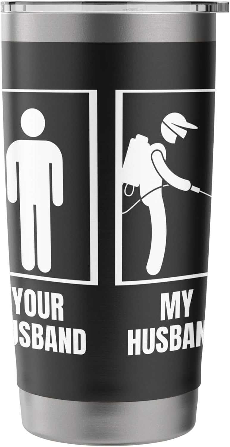 Pest Control Your Husband My Husband Wife Funny Exterminator Stainless Steel Insulated Tumbler