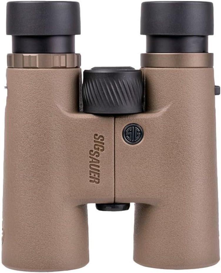 SIG SAUER Canyon HD Durable Fogproof Waterproof IPX-7 Rated Tripod-Adaptable Hunting Binoculars with Multicoated Lenses, Harness Strap, Covers & Case Included, Flat Dark Earth - 10x42mm