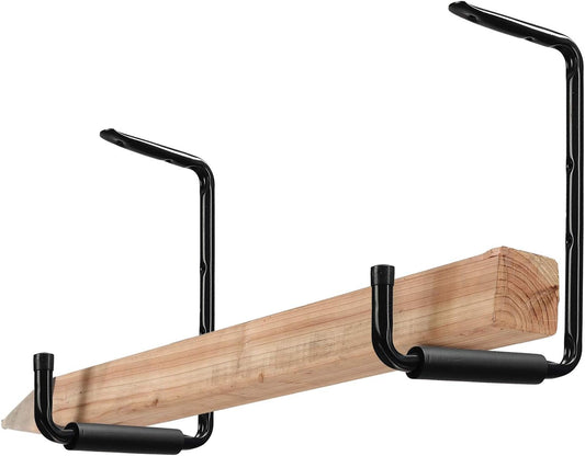 Ihomepark Ladder Hooks for Garage Ceiling, 13.4" Wall Mounted Garage Storage Hooks, Heavy Duty Utility Hanger for Ladder, Wood, Tools, Garden Hose and Bike(2 Pack, Black)