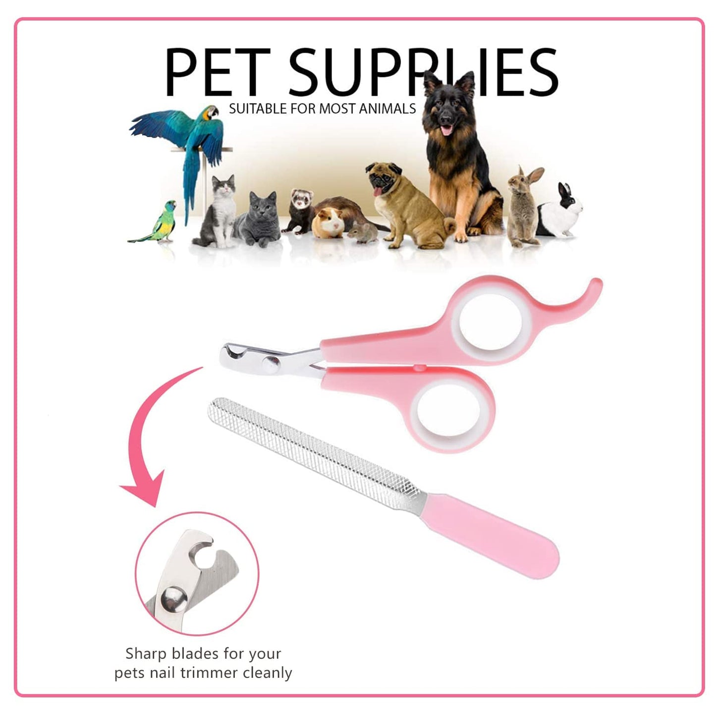 Small Animal Pet Grooming Kit with Pet Shedding Slicker Brush, Bath Ma