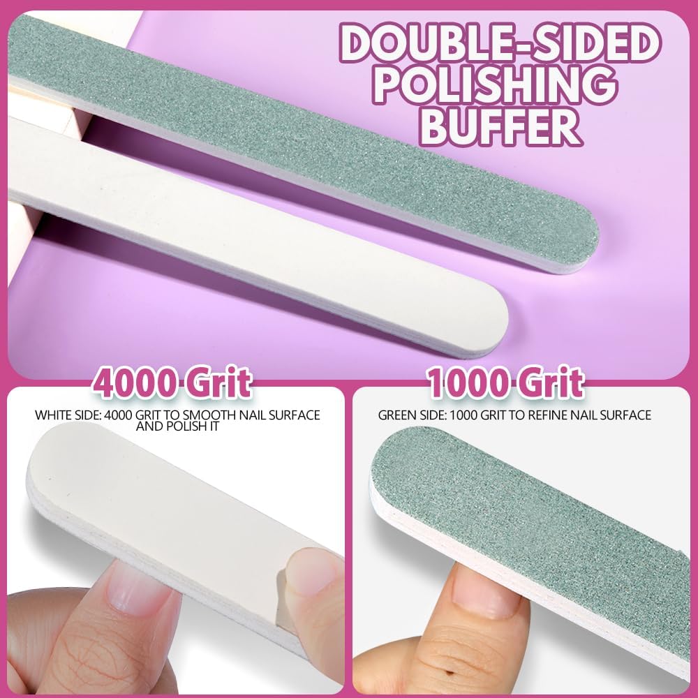 FANDAMEI Nail Files and Buffers, 20PCS Nail File Kit. Rectangular Nail