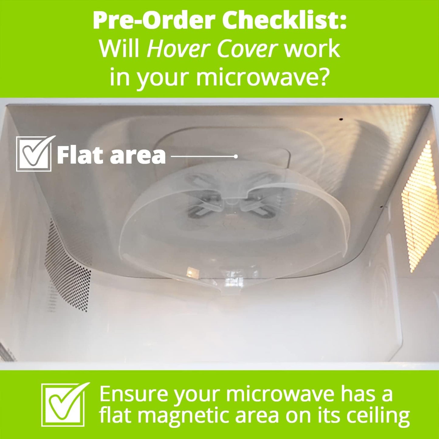 HOVER COVER Magnetic Splatter Cover, 12-Inch Clear BPA-Free Food Lid, 