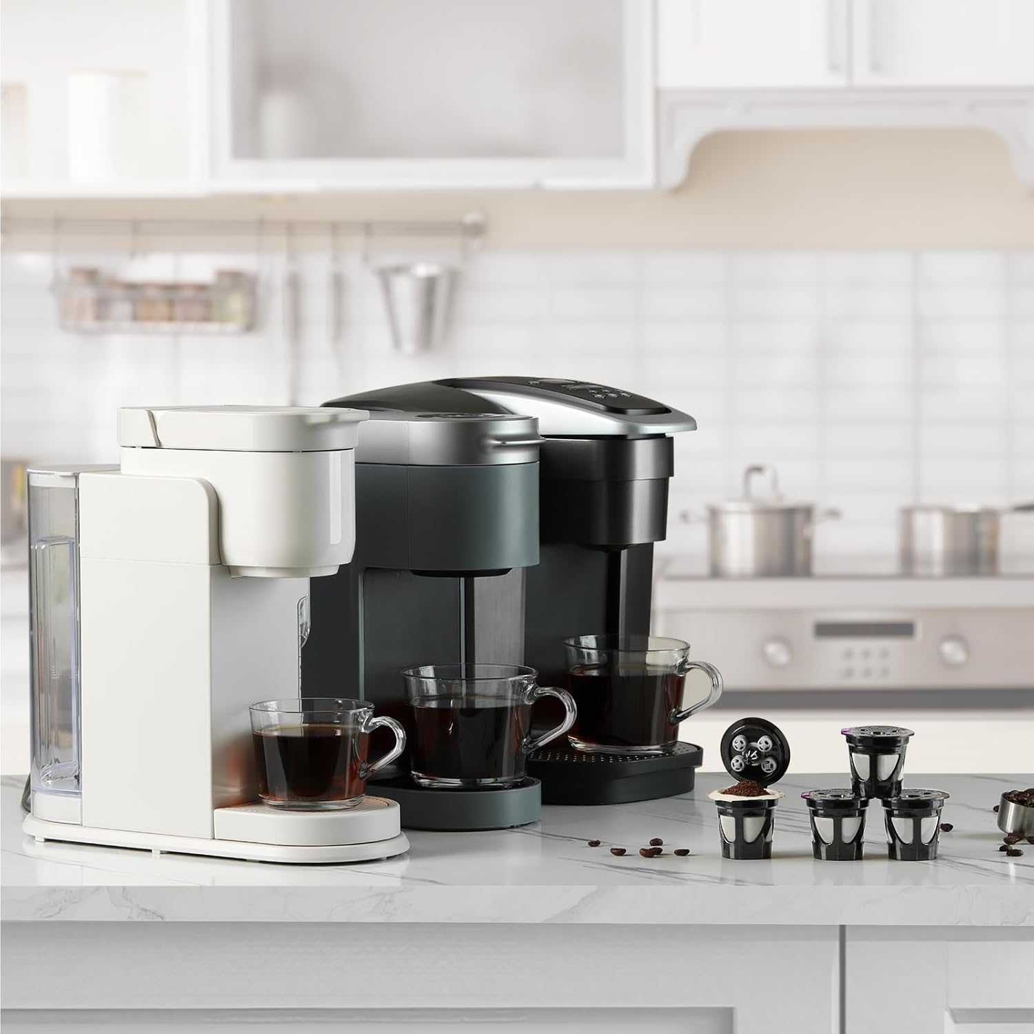 Reusable K Cups for Keurig, 2-Pack Refillable Coffee Pods with 5 Holes