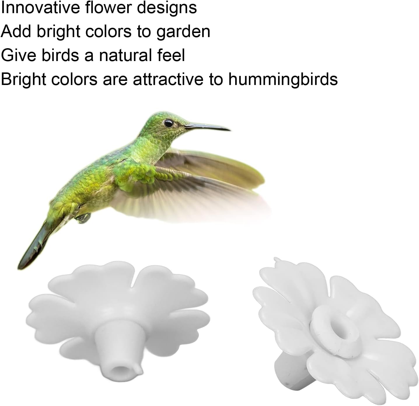 30 Set Hummingbird Feeders Replacement Flowers, Greener Hummingbird Feeder Replacement Parts with Stable Structure Durable Materia for Outdoors (2#)